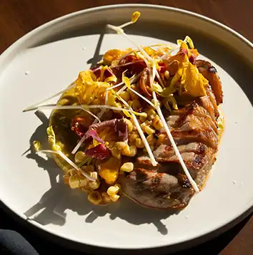 Pork Chop with Corn and Succotash